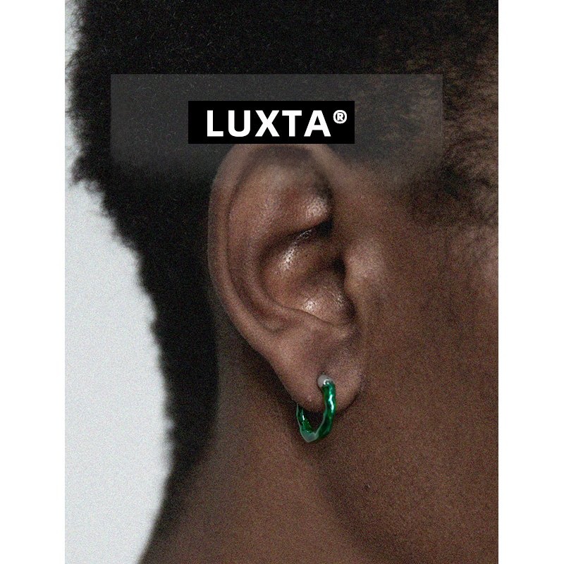 Men'S Accessories Jewelry Brands - Luxta S925 スターリングシルバーグリーンイヤリングヒップホップ人格男性女性ヴィンテージトレンディブランドイヤリングファッションジュエリーアクセサリー