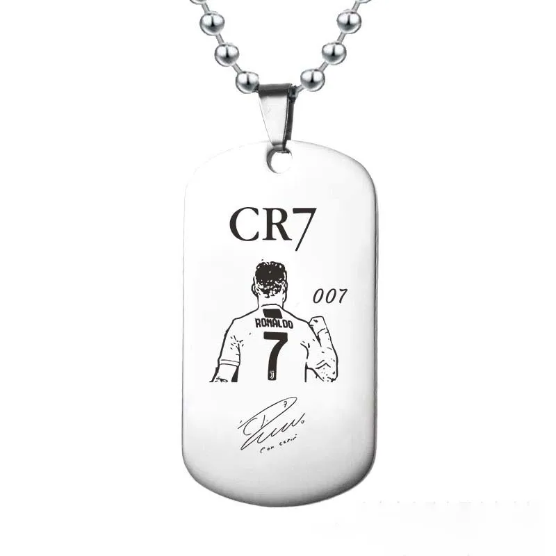 Men'S Accessories Jewelry Brands - ステンレス鋼軍ブランドペンダントネックレス C ロナウド 007 ジャージ男性少年サッカーファンギフトサッカージュエリーアクセサリー