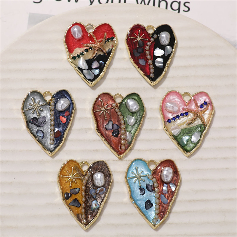 Men Accessories Locket - 最小注文 20 ピース/ロットカラービーズコア装飾漫画ハート形樹脂合金フローティングロケットビーズ diy ジュエリーアクセサリー