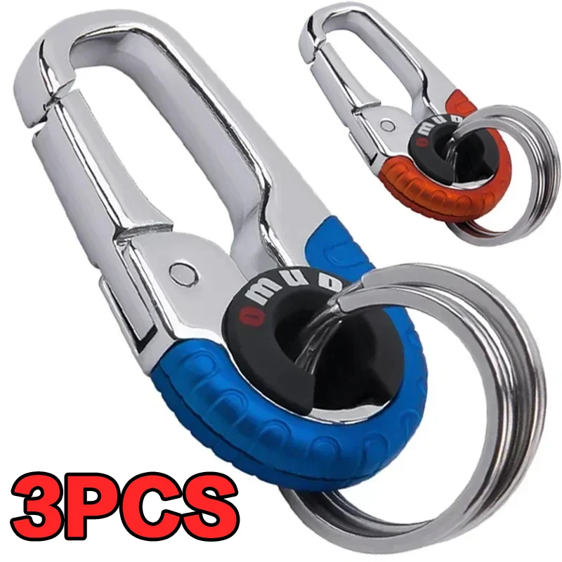 Men Accessories In Silver - キーホルダーバックル男性ステンレス鋼キーリングキーチェーンフック屋外カラビナクライミングキーフォブアクセサリースポーツ装身具バルク