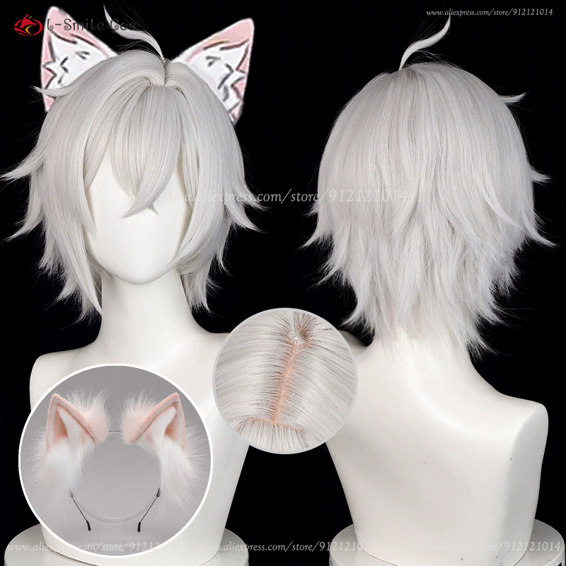 Men Accessories In Silver - ZZZ セスローレーウィッグ 30 センチメートルシルバーホワイトウィッグ男性女性コスプレアニメウィッグ耐熱人工毛ハロウィン