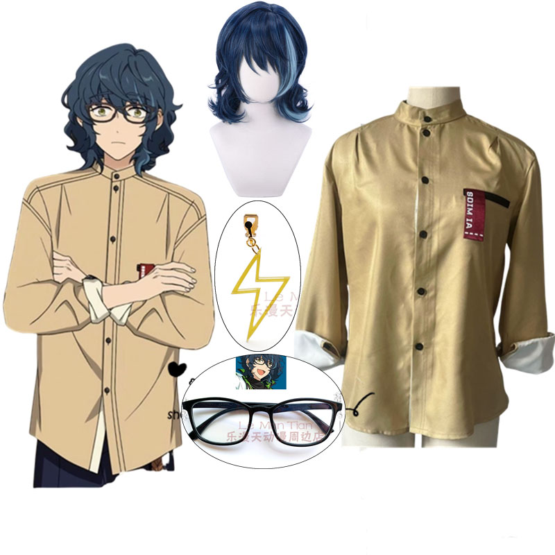Men Accessories Korea - アニメ青葉つむぎコスプレ衣装男性女性長袖シャツ日常衣装ウィッグイヤリングハロウィンカーニバルパーティースーツ