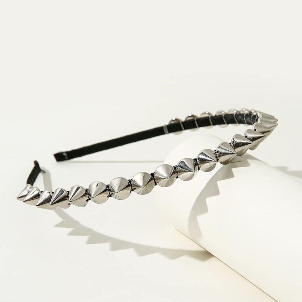 Men Accessories In Silver - コスプレアクセサリー シルバー スタッズ リベット ヘッドバンド メタル