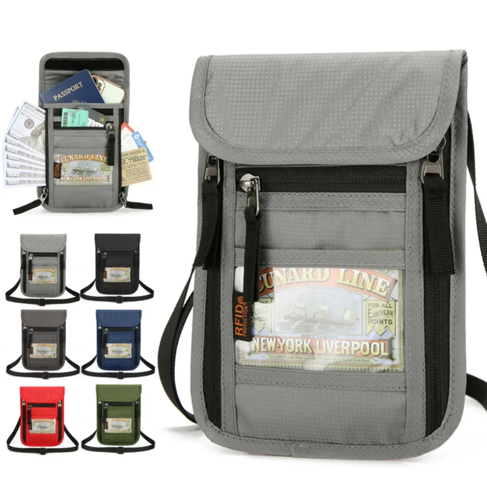 Travel Organizer Men - RFIDブロッキング機能付きトラベルネックウォレット、パスポートホルダー、ネックポーチ（男女兼用）、盗難防止ドキュメントオーガナイザー