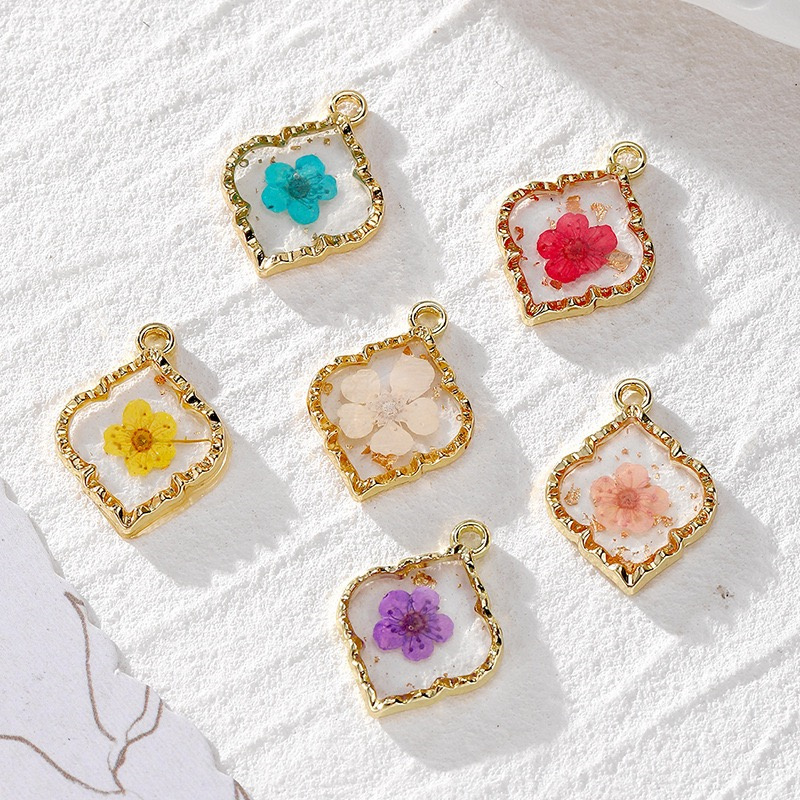 Men Accessories Locket - 送料無料 30 ピース/ロットカラー花コアジオメトリ菱形形状合金フローティングロケットビーズ diy ジュエリー衣服アクセサリー