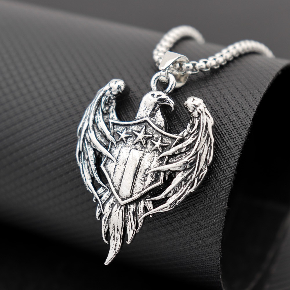 Men'S Accessories Jewelry Brands - 3つのスターイーグルミリタリーペンダント付きネックレス,ヒップホップジュエリー,ファッションアクセサリー,パーティーギフト,ヴィンテージ,卸売り