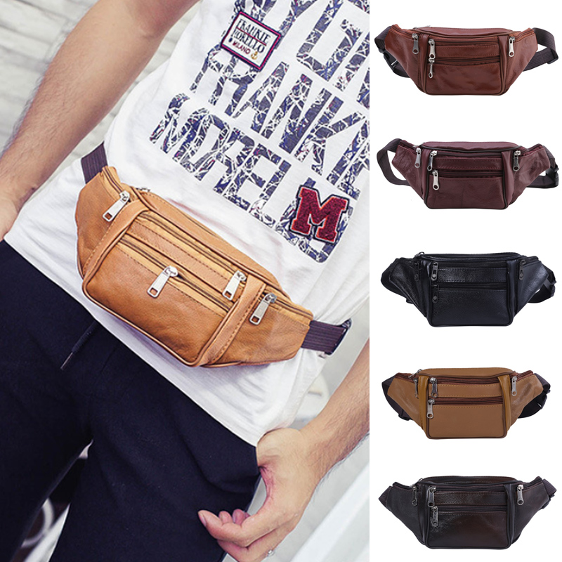 Travel Organizer Men - ファッション男性本革ウエストパック男性オーガナイザー旅行ウエストパック必需品ウエストベルト携帯電話バッグ