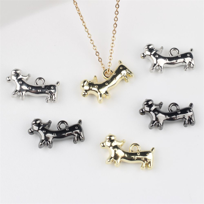 Men Accessories Locket - 最新 100 ピース/ロットカラープリント動物漫画ダックスフント形状合金フローティングロケットビーズ diy ジュエリー衣服ペンダントアクセサリー