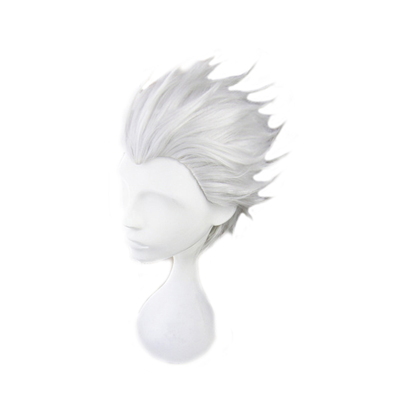 Men Accessories In Silver - Vergil-合成コスプレウィッグ,ショートヘアエクステンション,シルバーグレースリックバック,耐熱性,キャップ付き