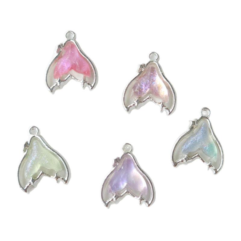 Men Accessories Locket - 2025年最新 100個/ロット カラフル樹脂コア 漫画の尻尾の形をした合金製フローティングロケットビーズ DIYジュエリー 衣類ペンダントアクセサリー