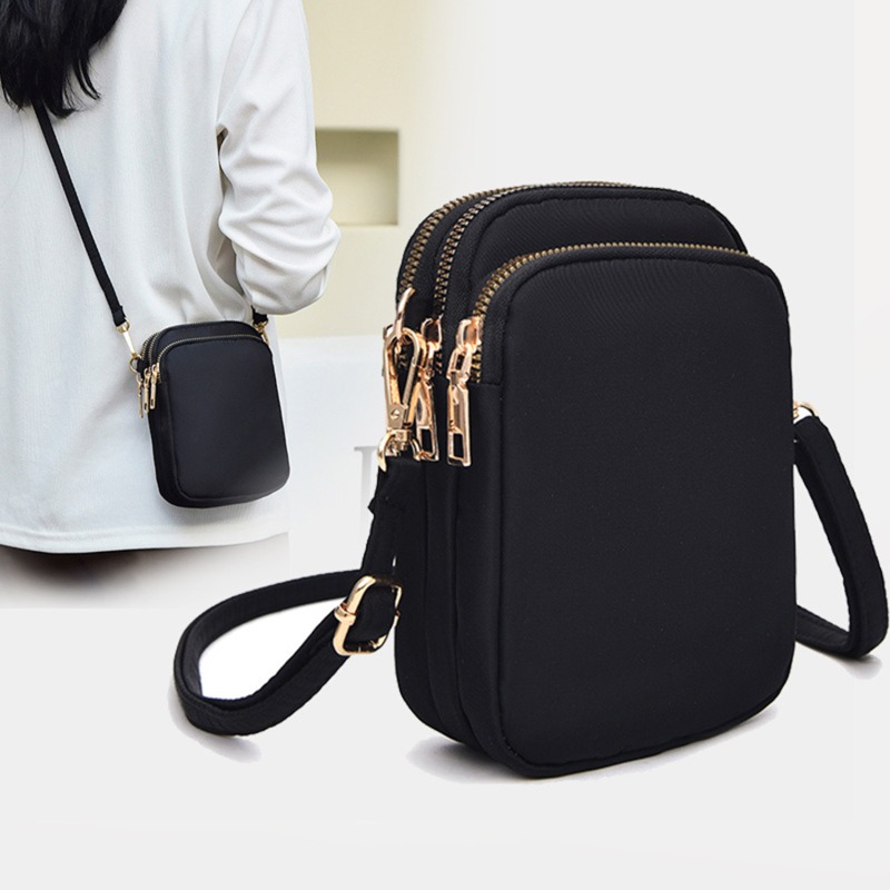 Coin Holder Men - ミニマリストデザインの縦型クロスボディフォンバッグ、男女兼用、軽量ナイロン製ショルダーバッグ、ジッパー付きコンパクトコインホルダー付きスリングバッグ