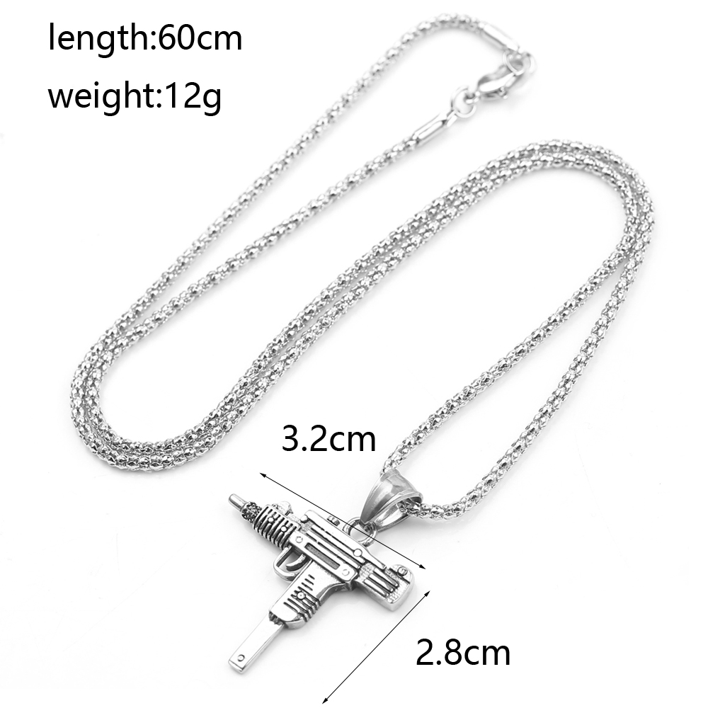 パンク・ウジ・ピストル・マシンガン・ネックレス・ペンダント  - Men Accessories Pendant のレビューと価格