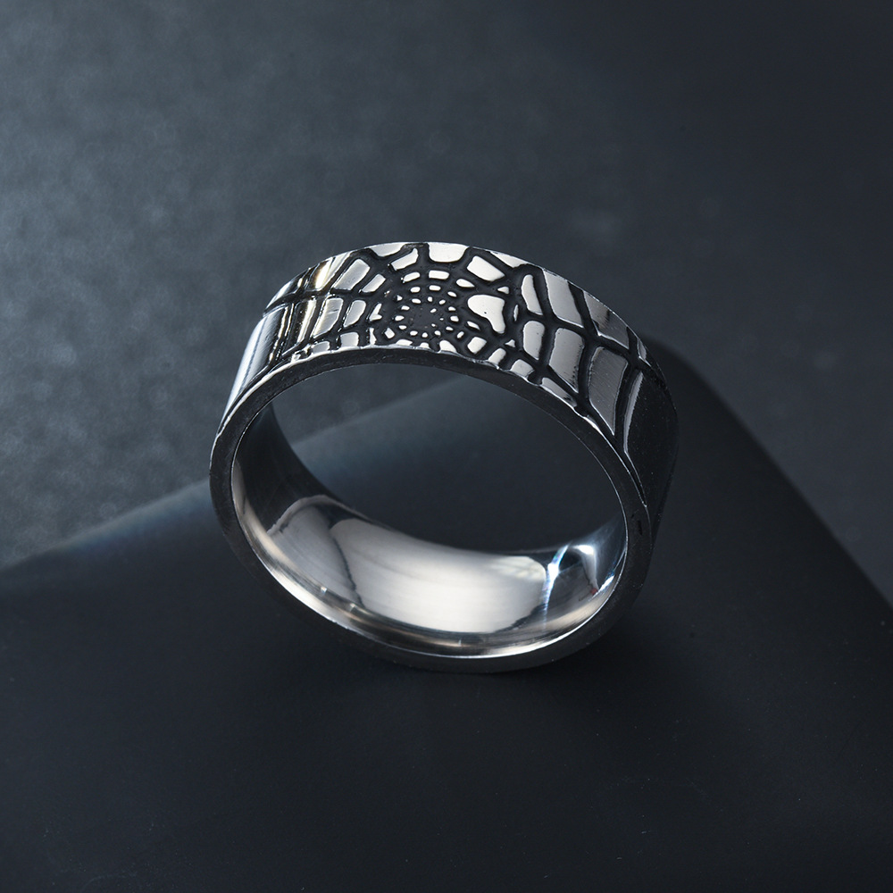ステンレス鋼シンプルな蜘蛛の巣リングファッションレディースメ - Men Accessories In Silver のレビューと価格