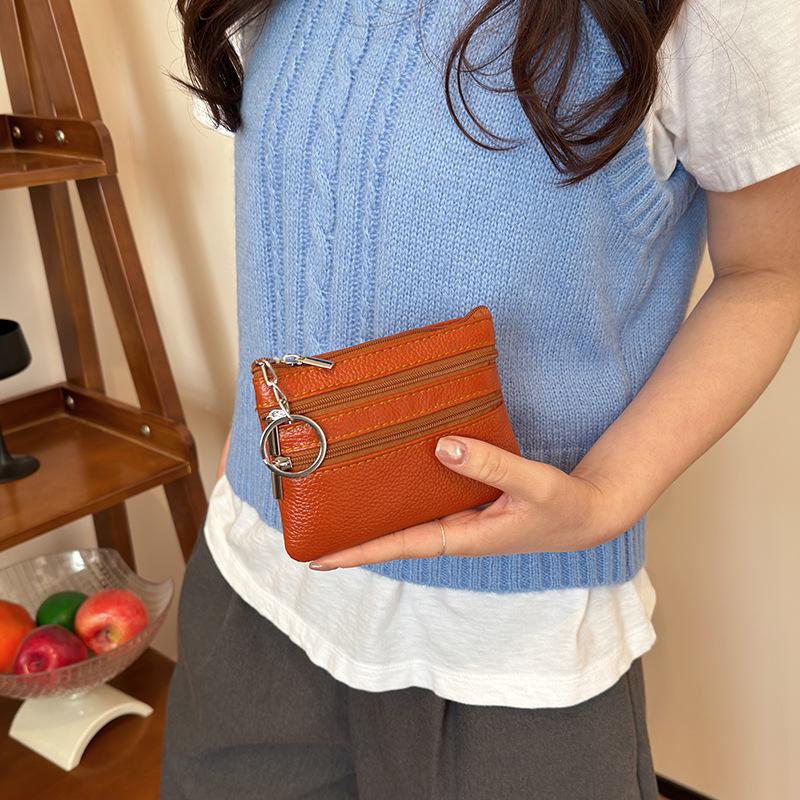 PU レザーポータブルマネーコイン財布キーリング防水ジッパー - Coin Holder Men のレビューと価格