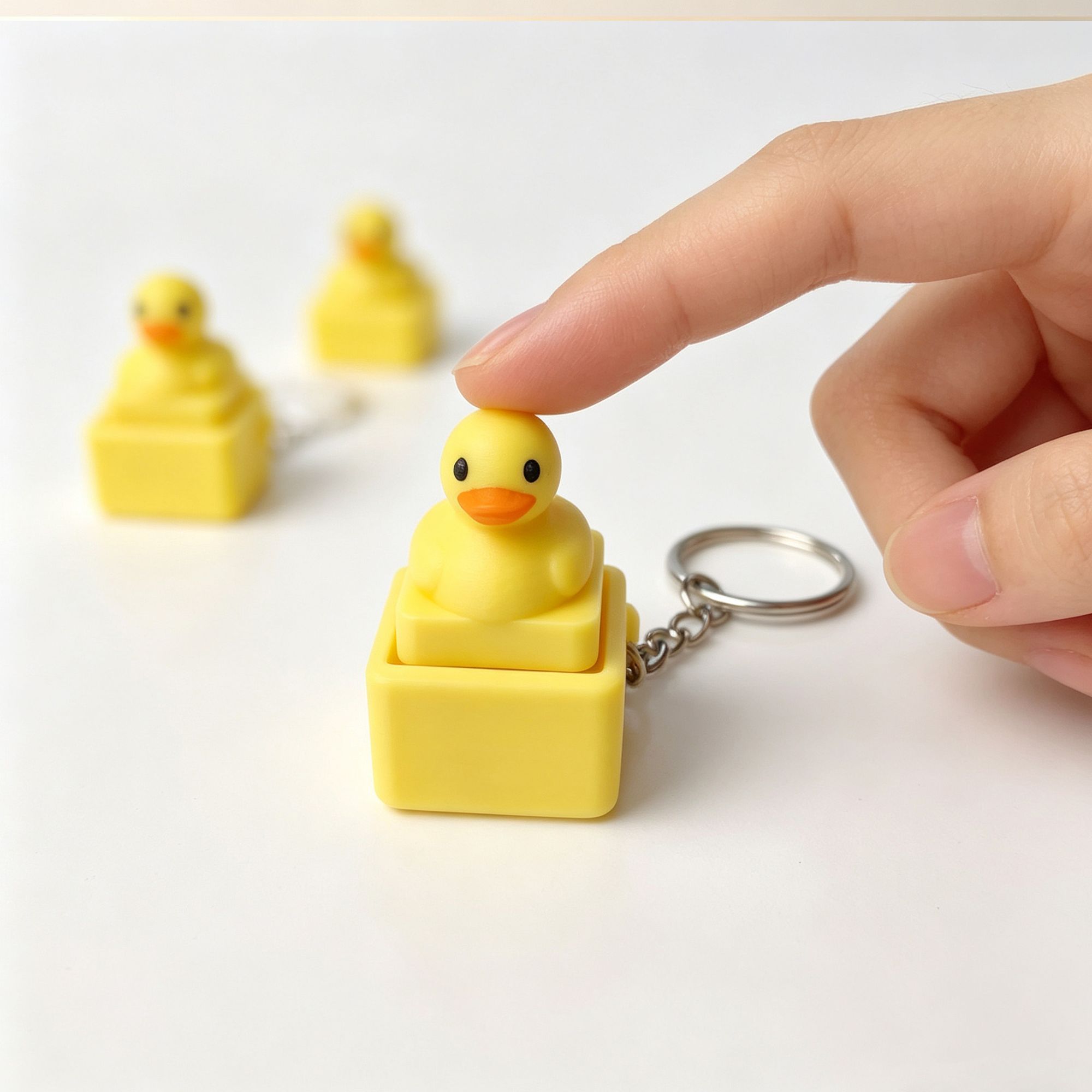 かわいい黄色いアヒルのプレスキーホルダー面白いフィジェットお - Men Accessories Pendant のレビューと価格