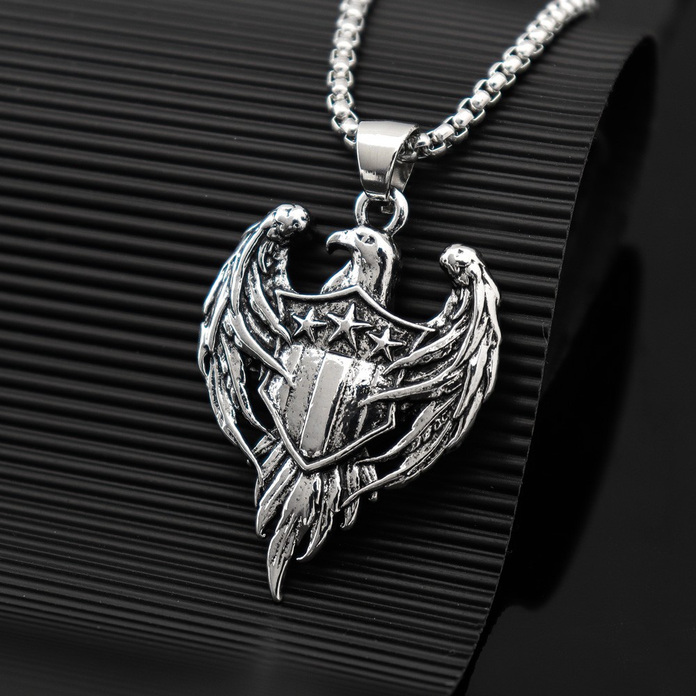 3つのスターイーグルミリタリーペンダント付きネックレス,ヒッ - Men'S Accessories Jewelry Brands のレビューと価格