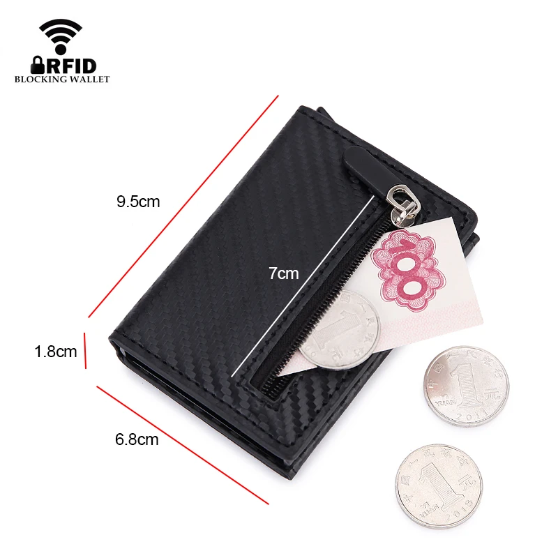 RFID ブロッキングカード財布磁気クレジットカードホルダー - Coin Holder Men のレビューと価格