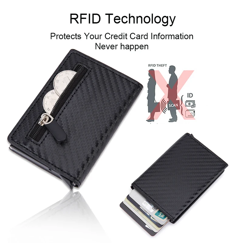 RFID ブロッキングカード財布磁気クレジットカードホルダー - Coin Holder Men のレビューと価格