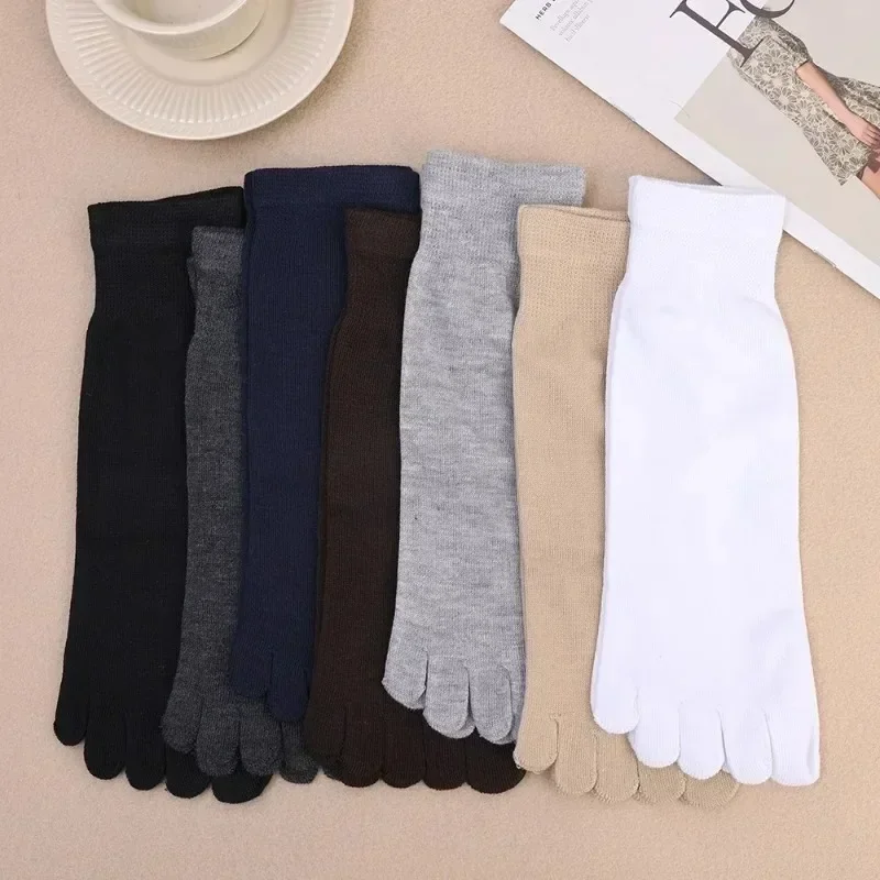 男性用5本指コットンソックス,チューブソックス,単色,日常使 - X Men Accessories のレビューと価格