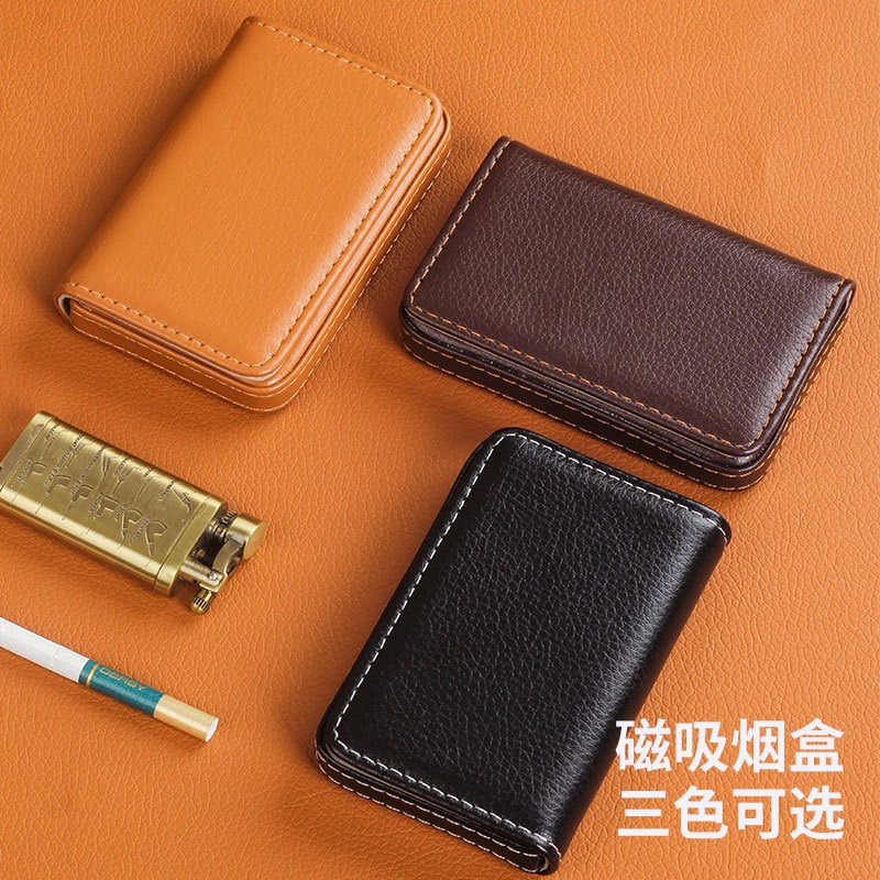 ポータブル 8 ミリメートルシガレットケース PU レザー名 - Men Accessories Usa のレビューと価格