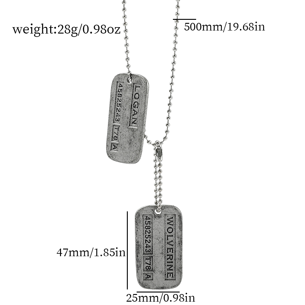 X-メン ウルヴァリン ミリタリーカードネックレス - ファ - Men Accessories Pendant のレビューと価格