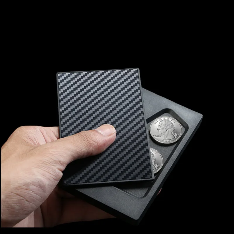 男性用クレジットカードホルダー,コインボックス,自動的にポッ - Coin Holder Men のレビューと価格