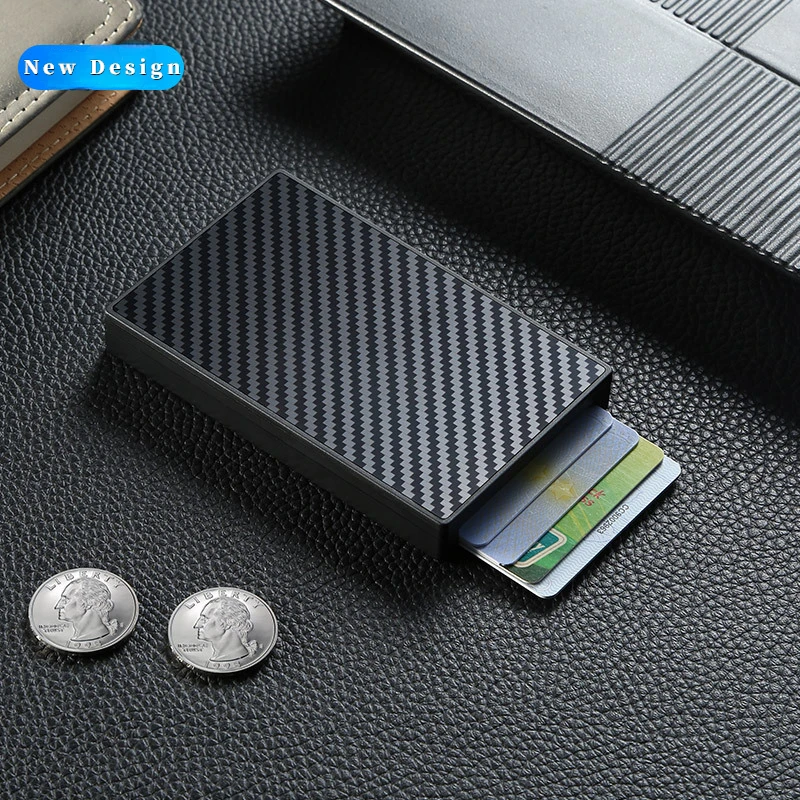 男性用クレジットカードホルダー,コインボックス,自動的にポッ - Coin Holder Men のレビューと価格