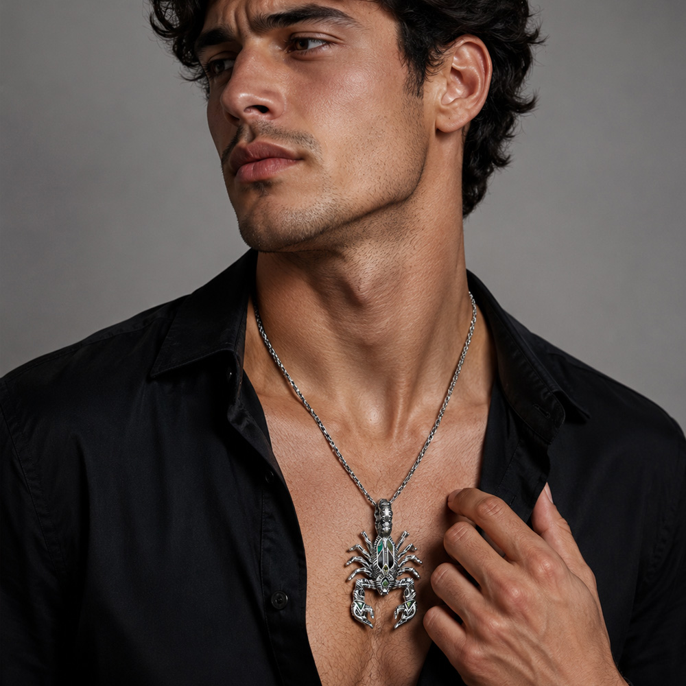 女性と男性のためのスコーピオンペンダント、個人的なラッキージ - Men'S Accessories Jewelry Brands のレビューと価格