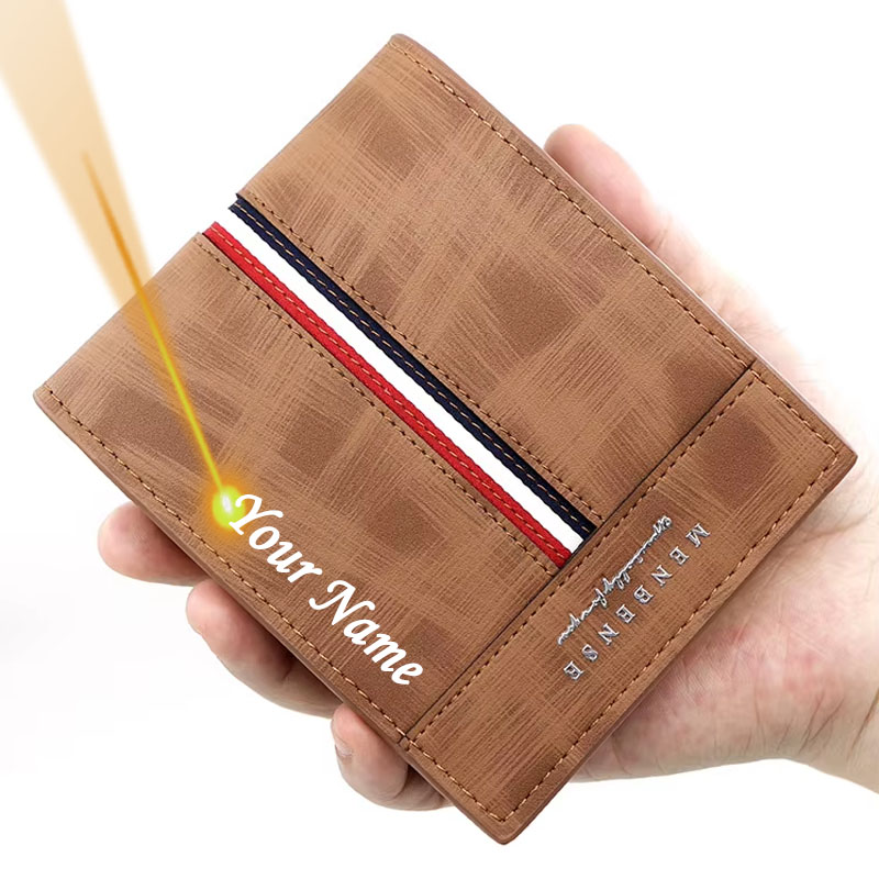 スリムカードホルダー男性用財布カスタムネームショートメンズウ - Coin Holder Men のレビューと価格