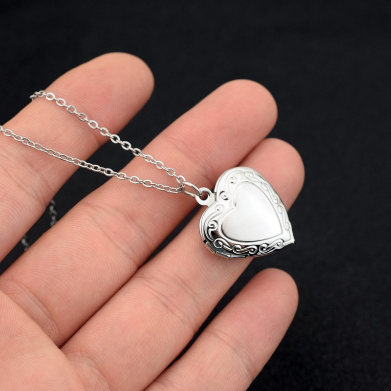 男性と女性のための愛の心のロケットペンダントネックレス,ステ - Men Accessories Locket のレビューと価格