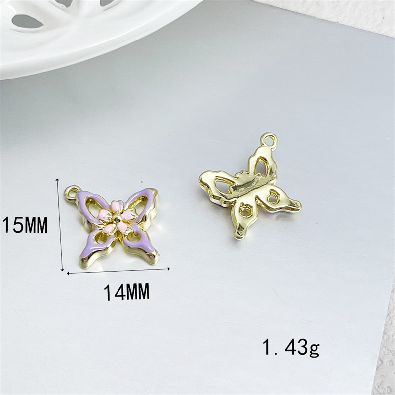 卸売 50 ピース/ロットドロップオイル動物漫画蝶の形合金フ - Men Accessories Locket のレビューと価格