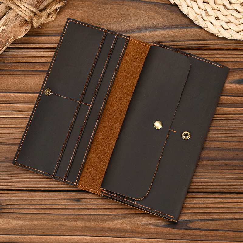 メンズ クレイジーホースレザー 長財布 マルチカードホルダー - Coin Holder Men のレビューと価格