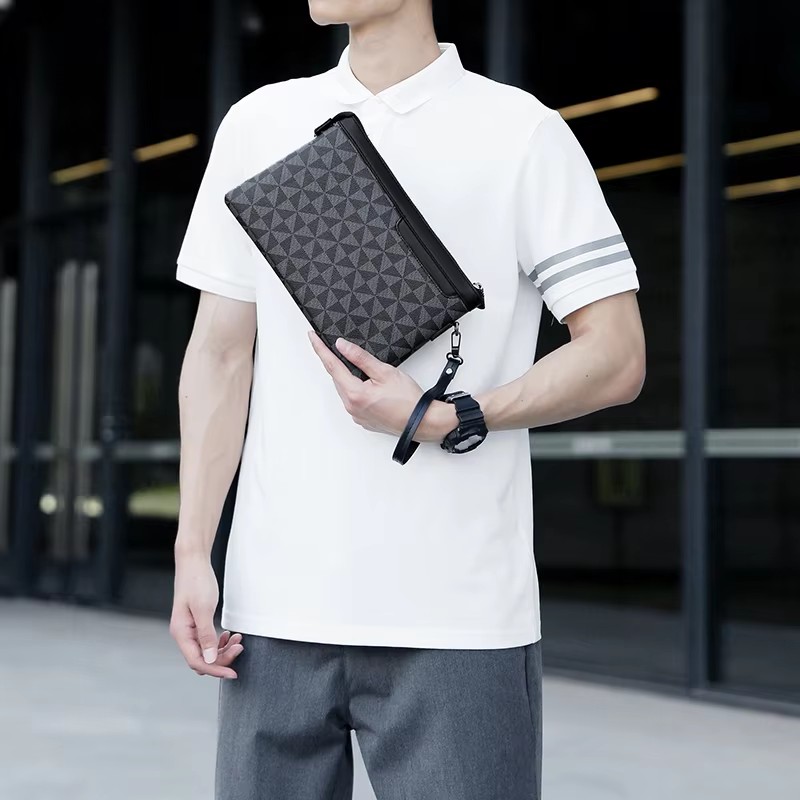 男性財布クラッチバッグ革小銭入れ大容量封筒長財布ビジネスメン - Coin Holder Men のレビューと価格